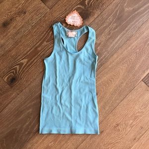 Baby blue tight stretchy razor back tank new